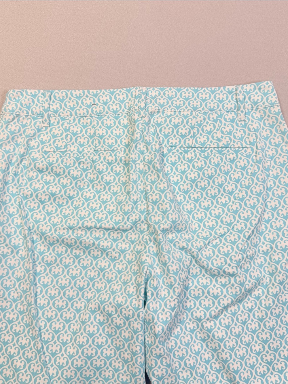 Talbots Perfect Crop Pants Women’s Size 6 Blue/Aqua White Print Stretch Cotton - Picture 11 of 16